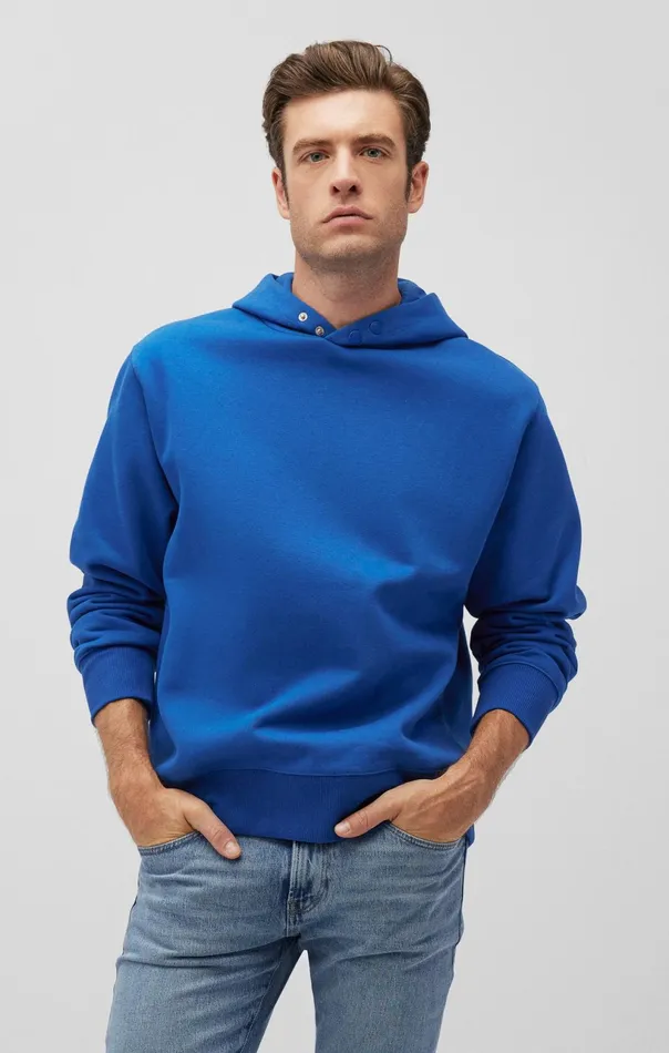 SnapButton Hoodie In True Blue Men Mavi Jeans Loungewear