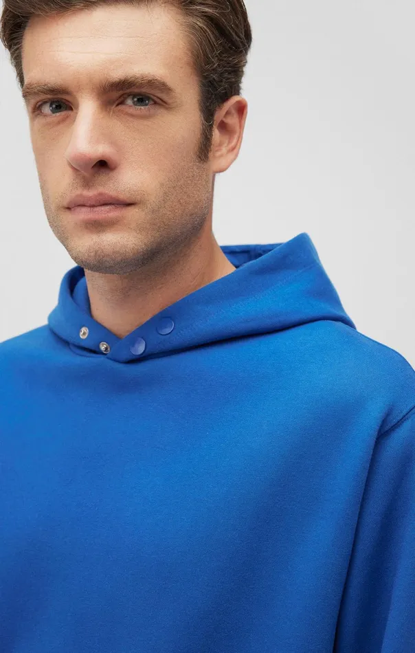 SnapButton Hoodie In True Blue Men Mavi Jeans Loungewear SnapButton Hoodie In True Blue Men Mavi Jeans Loungewear