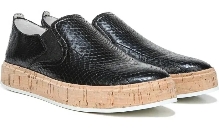 Sneakers Women Franco Sarto Daine 2 Slip On Sneaker Black Snake Leather