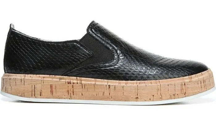Sneakers Women Franco Sarto Daine 2 Slip On Sneaker Black Snake Leather