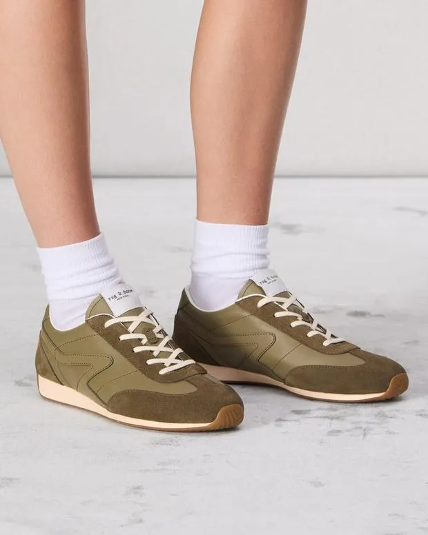 Sneakers Women Rag and Bone Slim Retro Runner Sneaker Martini Olive