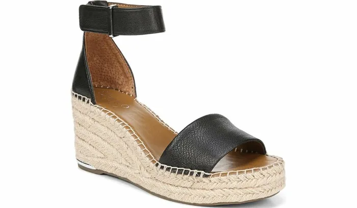 Spadrilles Women Franco Sarto Franco Clemens Espadrille Wedge Sandal Black Leather Spadrilles Women Franco Sarto Franco Clemens Espadrille Wedge Sandal Black Leather