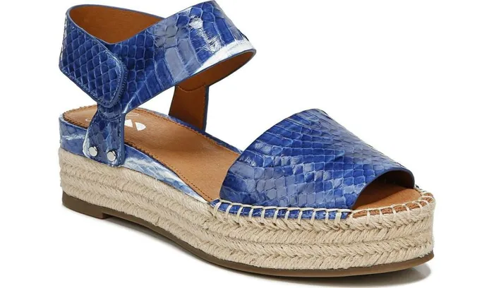 Spadrilles Women Franco Sarto Sarto Oak 3 Espadrille Sandal Blue Snake Leather Spadrilles Women Franco Sarto Sarto Oak 3 Espadrille Sandal Blue Snake Leather