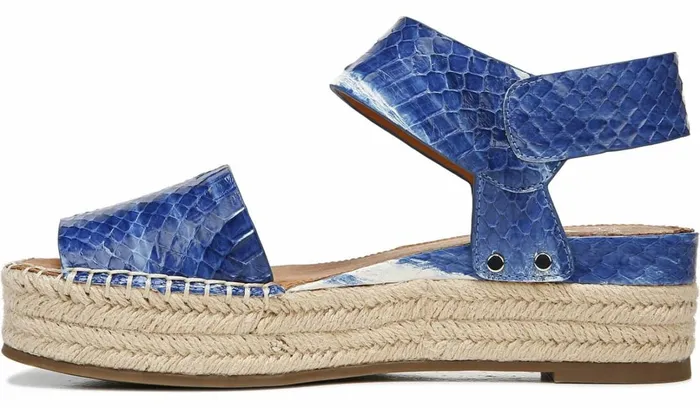 Spadrilles Women Franco Sarto Sarto Oak 3 Espadrille Sandal Blue Snake Leather
