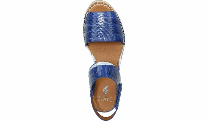 Spadrilles Women Franco Sarto Sarto Oak 3 Espadrille Sandal Blue Snake Leather