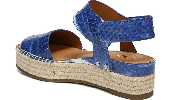 Spadrilles Women Franco Sarto Sarto Oak 3 Espadrille Sandal Blue Snake Leather