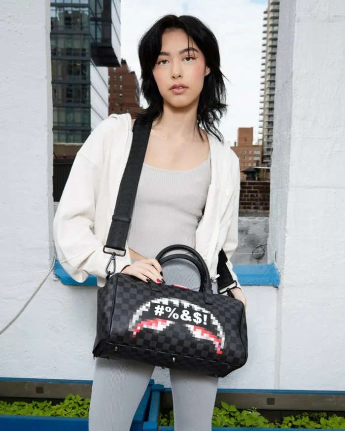 SPRAYGROUND 039WHAT THE BEEP039 SHARK MINI DUFFLE Bags