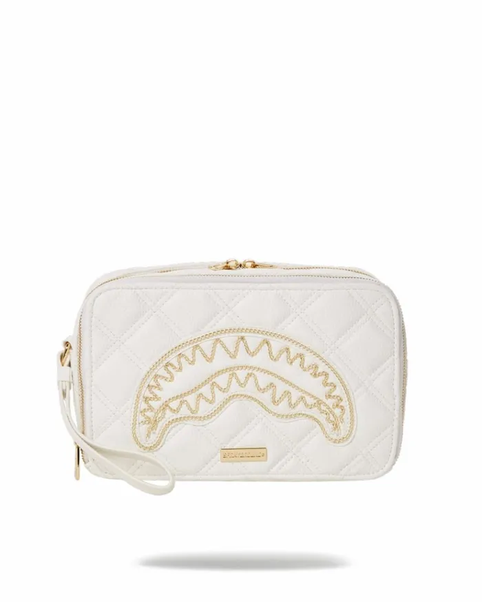 SPRAYGROUND RIVIERA LE BLANC GOLD CHAIN SHARK TOILETRY BAG Bags