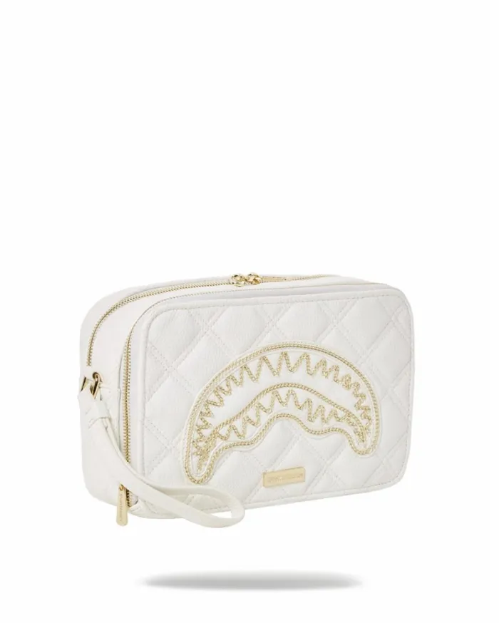 SPRAYGROUND RIVIERA LE BLANC GOLD CHAIN SHARK TOILETRY BAG Bags