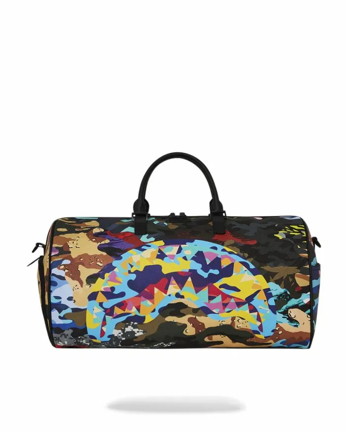 SPRAYGROUND SLICED AND DICED CAMO DUFFLE Bags