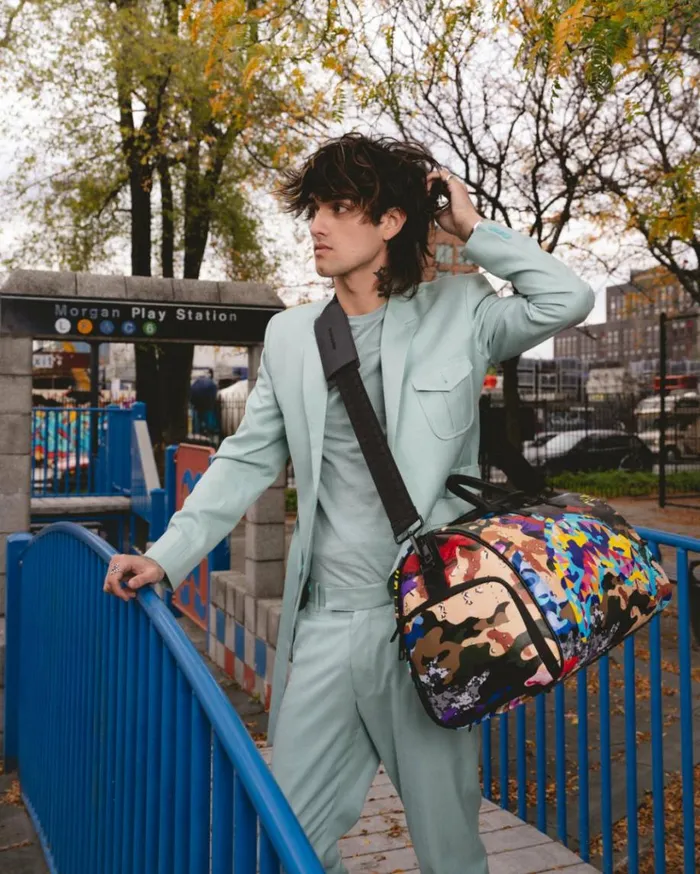 SPRAYGROUND SLICED AND DICED CAMO DUFFLE Bags
