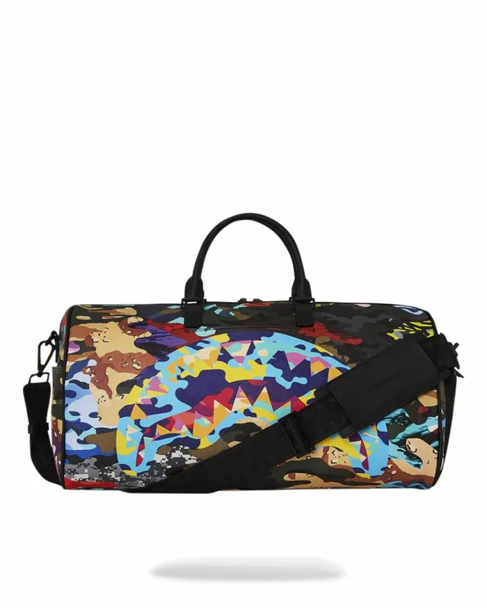 SPRAYGROUND SLICED AND DICED CAMO DUFFLE Bags