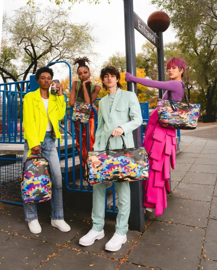 SPRAYGROUND SLICED AND DICED CAMO DUFFLE Bags