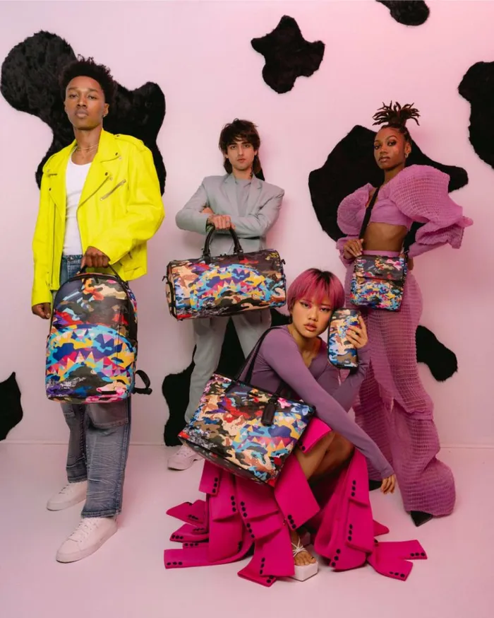 SPRAYGROUND SLICED AND DICED CAMO DUFFLE Bags
