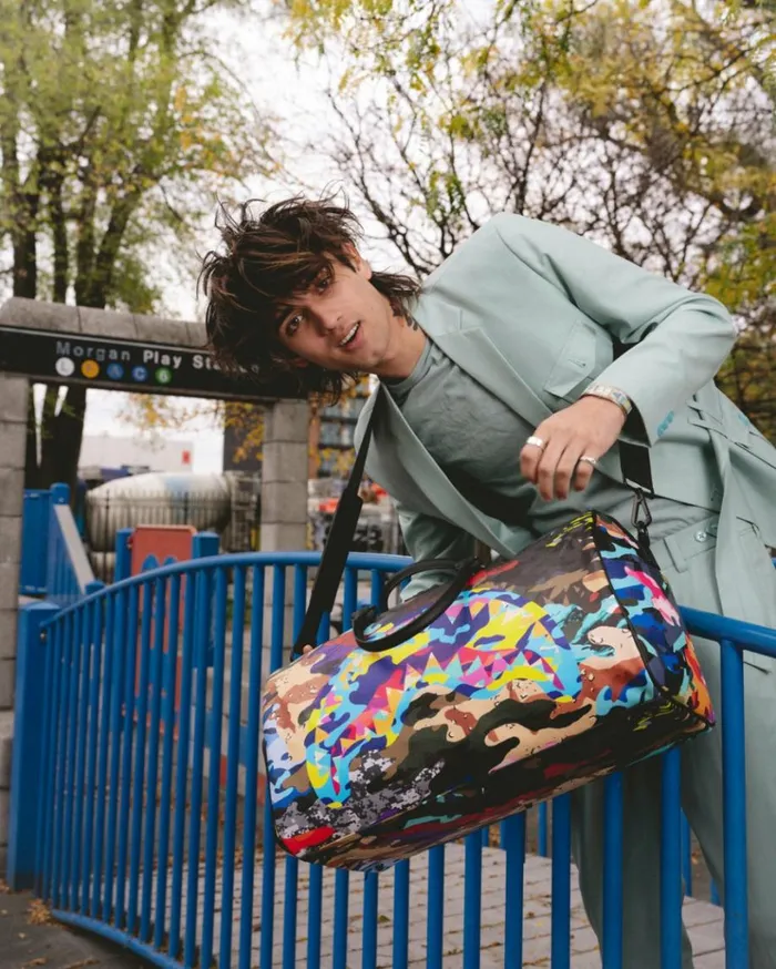 SPRAYGROUND SLICED AND DICED CAMO DUFFLE Bags