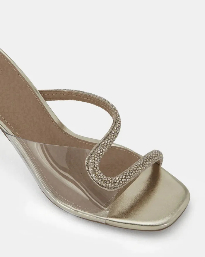 Stilettos NOVO Shoes Women PORSHA GOLD Open Toe Heels
