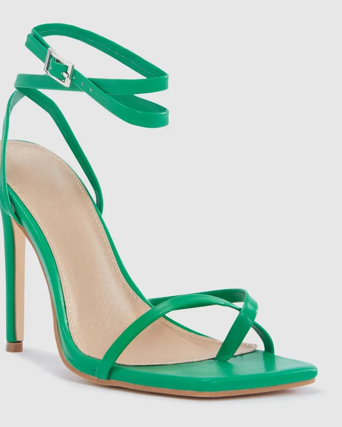 Stilettos NOVO Shoes Women ZEREK GREEN Open Toe Heels