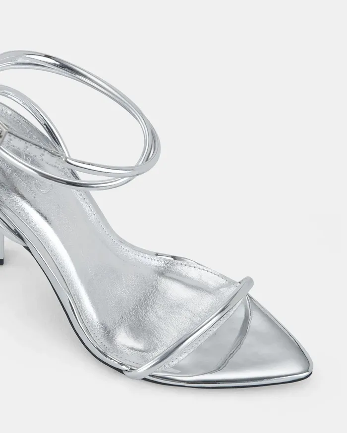Stilettos Women NOVO Shoes PURPOSE MT SILVER Closed Toe Heels