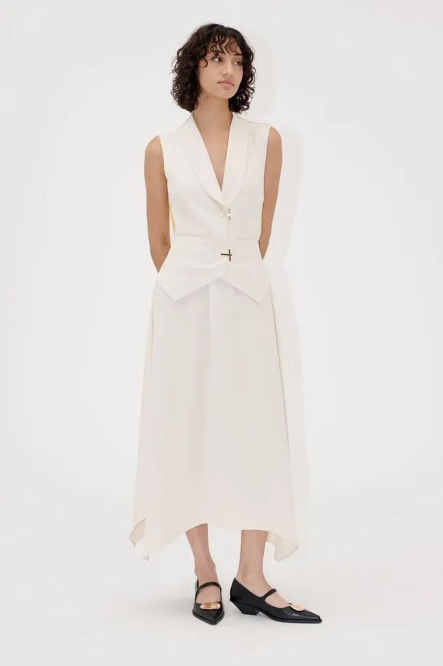 Stine Goya Dresses Tailored Handkerchief Dress 8211 Ivory Cornsilk 8211 Women
