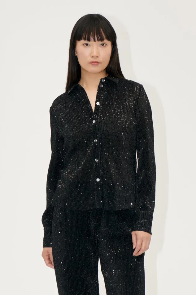 Stine Goya Exclusives Long Sleeve Buttondown 8211 Black 8211 Women