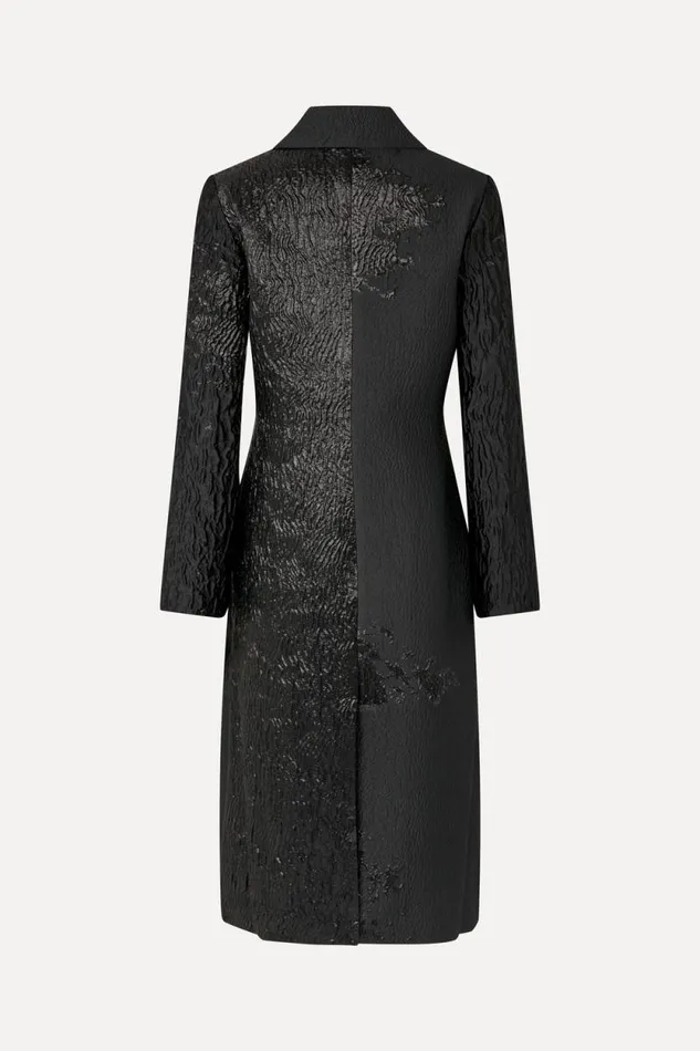 Stine Goya Outerwear Long Sleeve Straight Coat 8211 Black Impressionist Hue 8211 Women