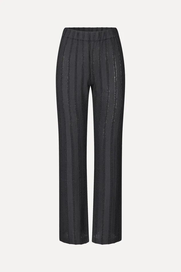 Stine Goya Pants Elasticated Straight Long Pants 8211 Black White 8211 Women