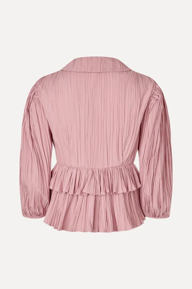 Stine Goya Tops and Shirts Balloon Sleeve Tie Top 8211 Pink Nectar 8211 Women