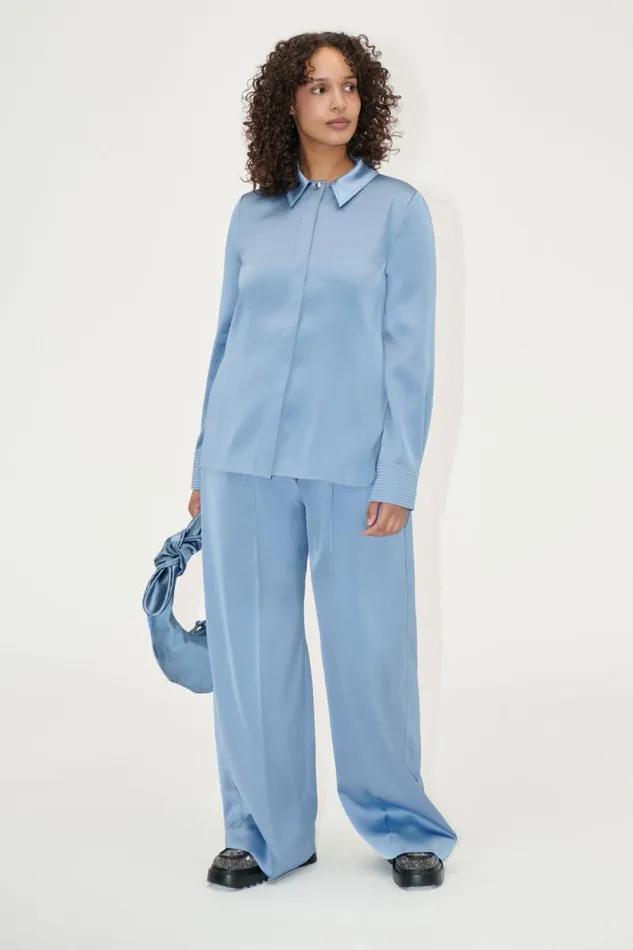 Stine Goya Tops and Shirts Collared Fitted Shirt 8211 Infinity Blue 8211 Women