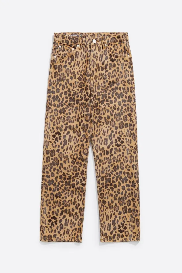 STRAIGHT CROPPED 8211 Beige Leopard Denim Jeans Leopard Natural Women Bimba Y Lola Animal Print STRAIGHT CROPPED 8211 Beige Leopard Denim Jeans Leopard Natural Women Bimba Y Lola Animal Print