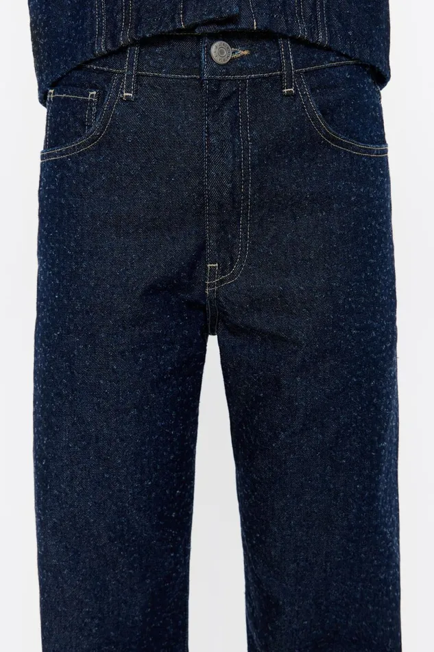 STRAIGHT CROPPED 8211 Dark Blue Perforated Jeans Dark Denim Blue Women Bimba Y Lola Denim STRAIGHT CROPPED 8211 Dark Blue Perforated Jeans Dark Denim Blue Women Bimba Y Lola Denim