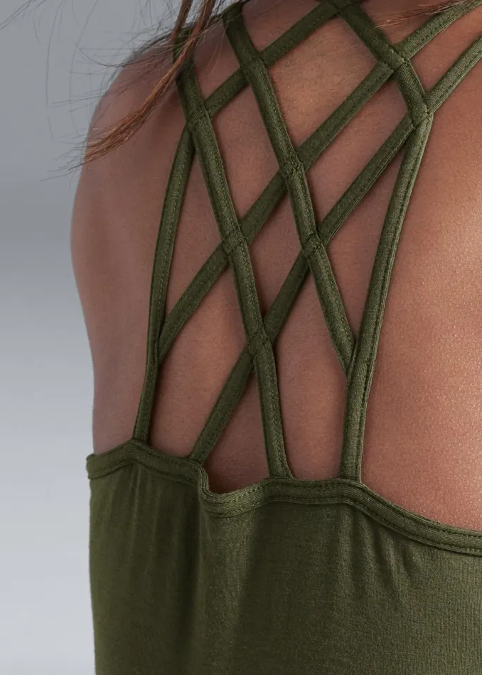 STRAPPY DETAIL TANK Olive Women VENUS Venus Basics Tops
