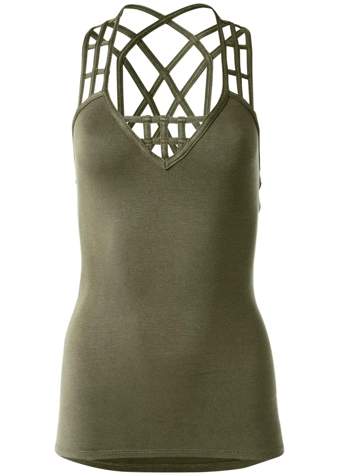 STRAPPY DETAIL TANK Olive Women VENUS Venus Basics Tops