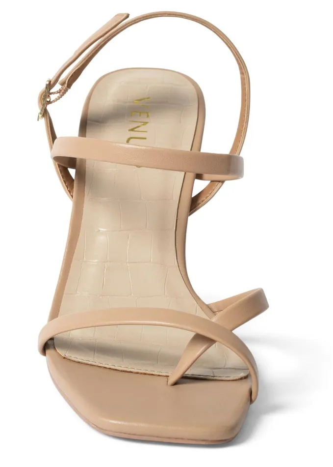 Strappy Toe Loop Heels Nude Women VENUS Heels