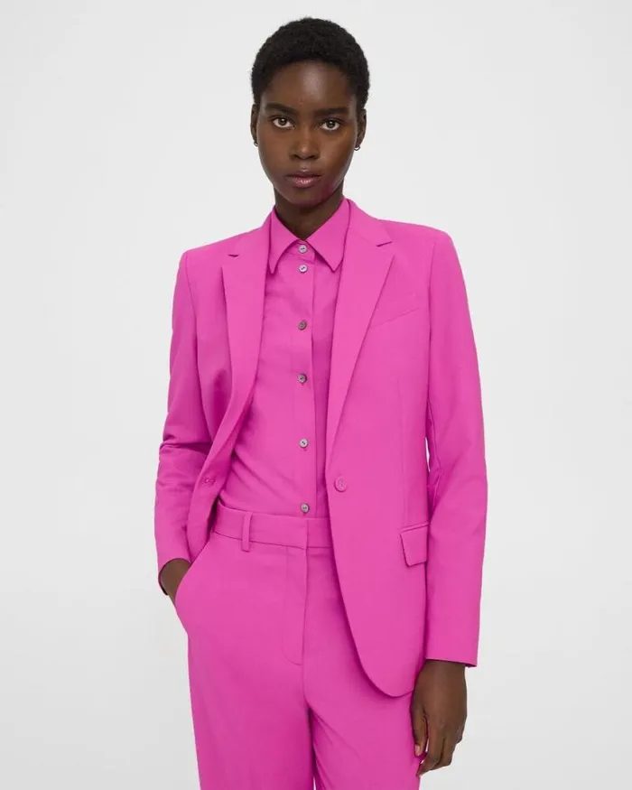 Suits Women Theory Staple Blazer In Good Wool Carnation