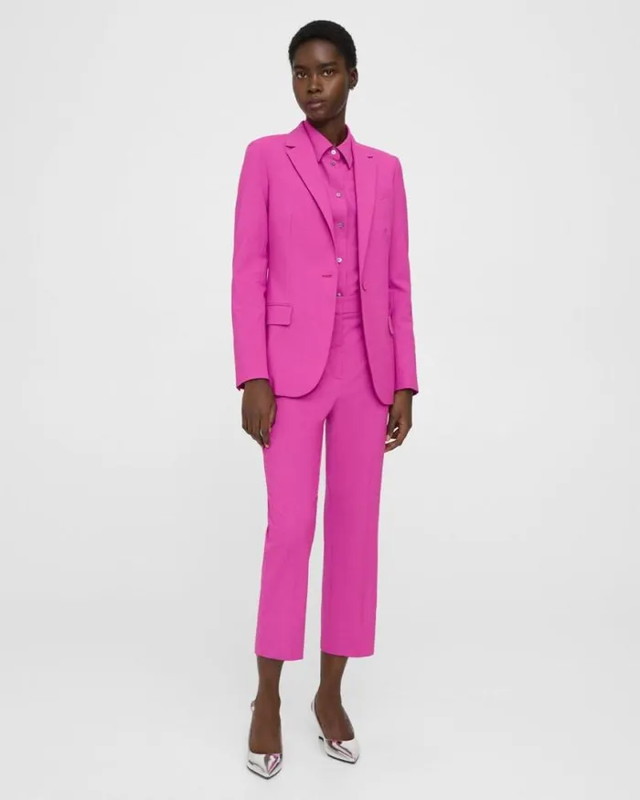 Suits Women Theory Staple Blazer In Good Wool Carnation