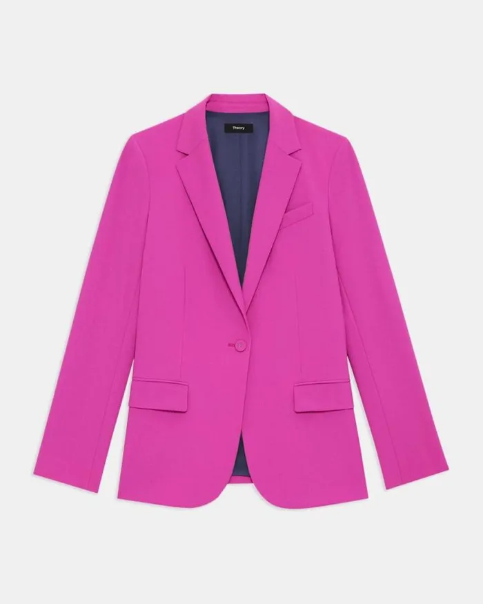 Suits Women Theory Staple Blazer In Good Wool Carnation