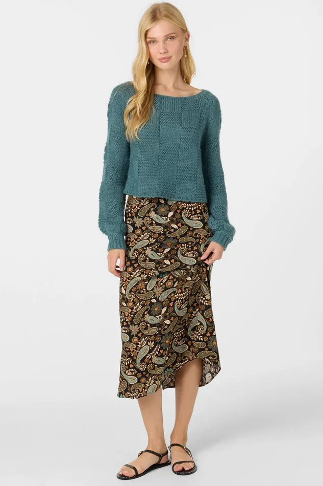 SUNNI ROSALIA PAISLEY MIDI SKIRT Black Women O039NEILL Clothing