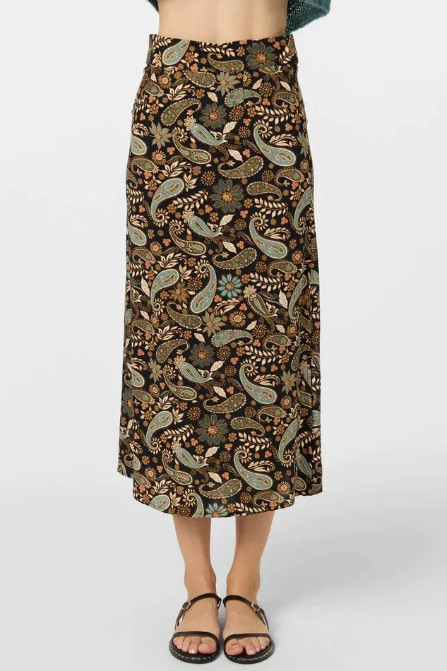 SUNNI ROSALIA PAISLEY MIDI SKIRT Black Women O039NEILL Clothing