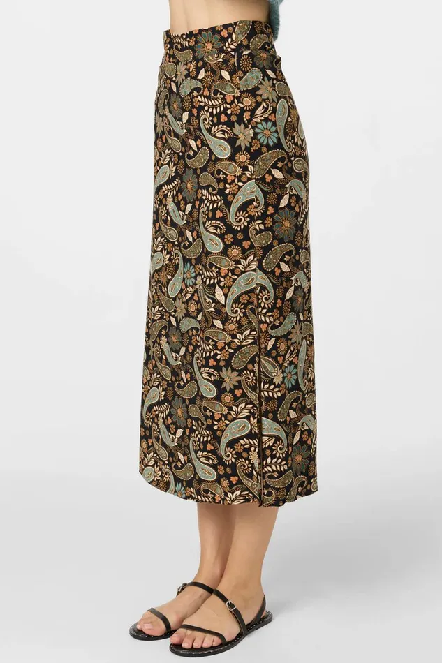 SUNNI ROSALIA PAISLEY MIDI SKIRT Black Women O039NEILL Clothing
