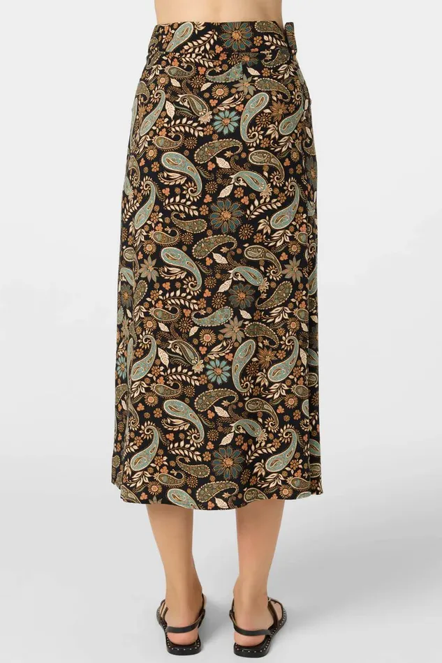 SUNNI ROSALIA PAISLEY MIDI SKIRT Black Women O039NEILL Clothing