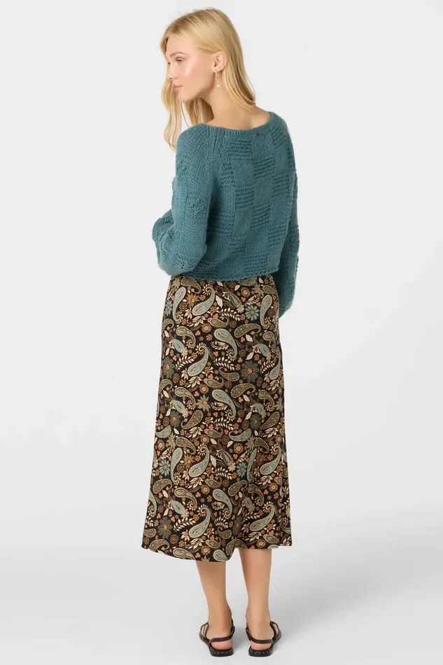 SUNNI ROSALIA PAISLEY MIDI SKIRT Black Women O039NEILL Clothing