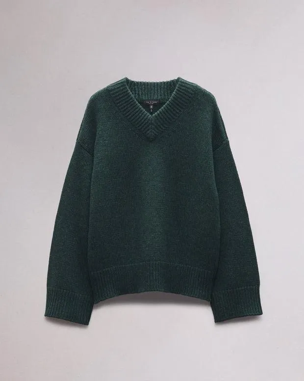 Sweaters and Sweatshirts Women Rag and Bone Danica VNeck Sweater Dark Green