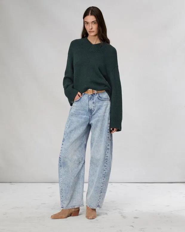 Sweaters and Sweatshirts Women Rag and Bone Danica VNeck Sweater Dark Green