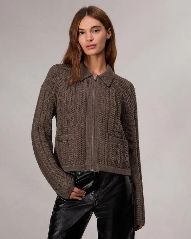 Sweaters and Sweatshirts Women Rag and Bone Kerry Cable Cardigan Brown