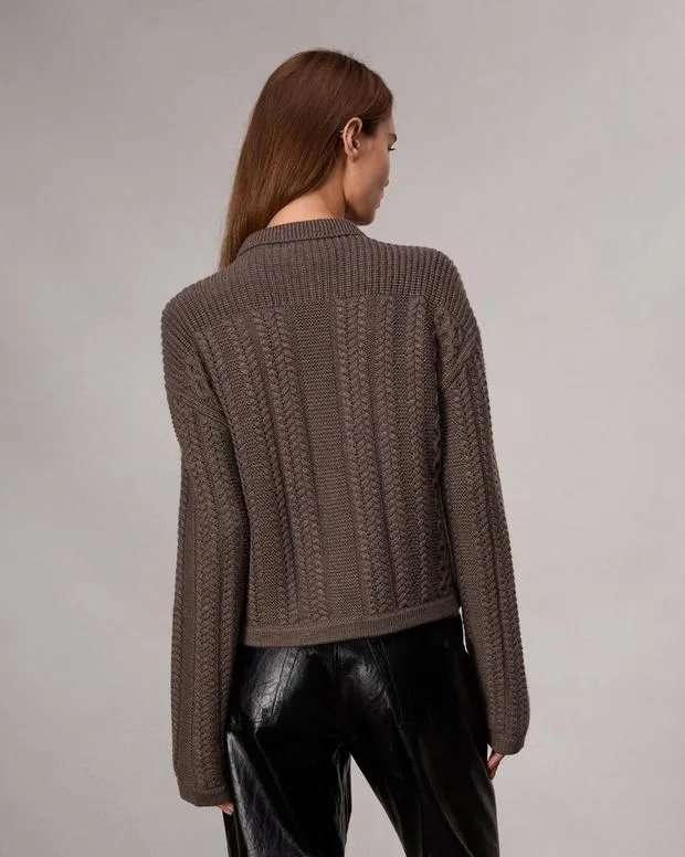 Sweaters and Sweatshirts Women Rag and Bone Kerry Cable Cardigan Brown