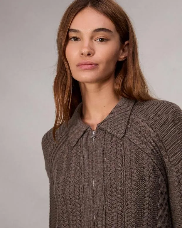 Sweaters and Sweatshirts Women Rag and Bone Kerry Cable Cardigan Brown