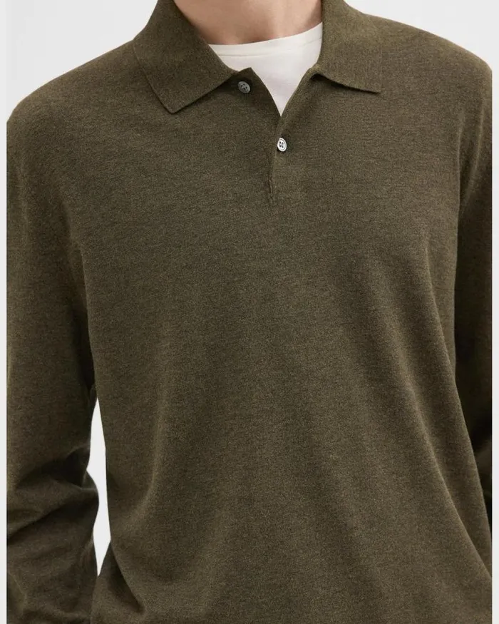 Sweaters Cardigans Men Theory Goris LongSleeve Polo Shirt In Light Bilen Hunter Green Melange Sweaters Cardigans Men Theory Goris LongSleeve Polo Shirt In Light Bilen Hunter Green Melange