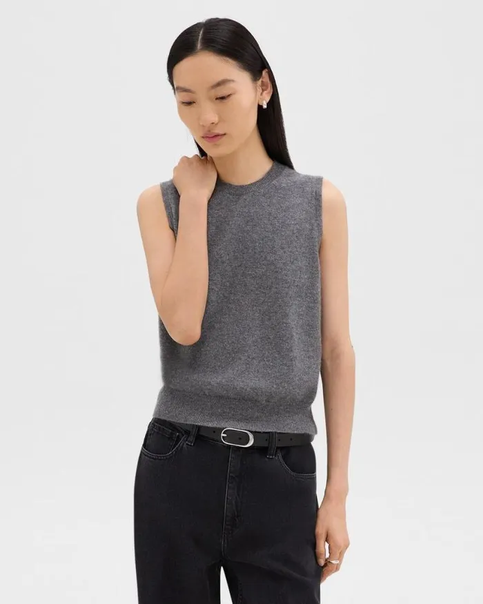 Sweaters Cardigans Women Theory Sweater Shell In Cashmere Husky