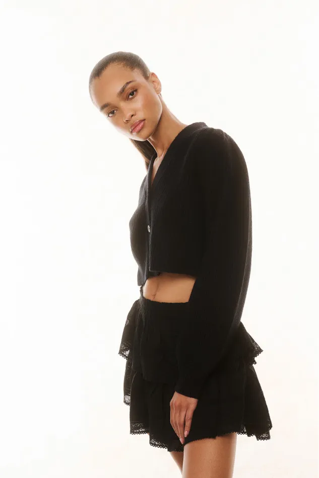 Sweaters Women LoveShackFancy Avignon Crop Cardigan Black