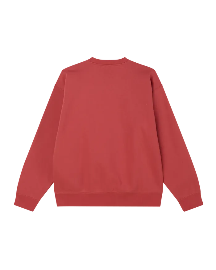 SWEATSHIRTS OBEY Clothing Men EST WORKS BOLD CREWNECK Mineral Red